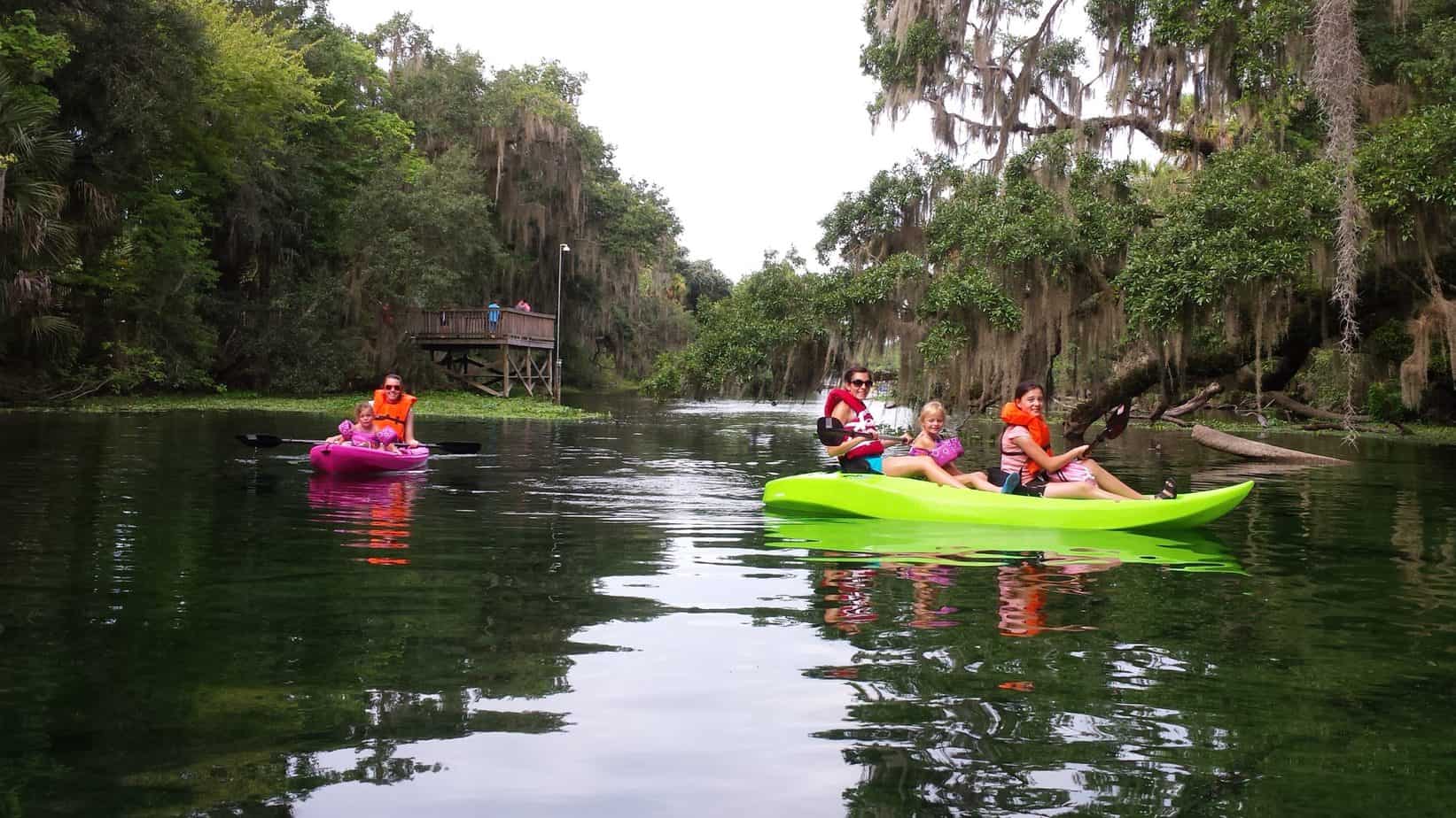 kayaking at Blue Springs State Park