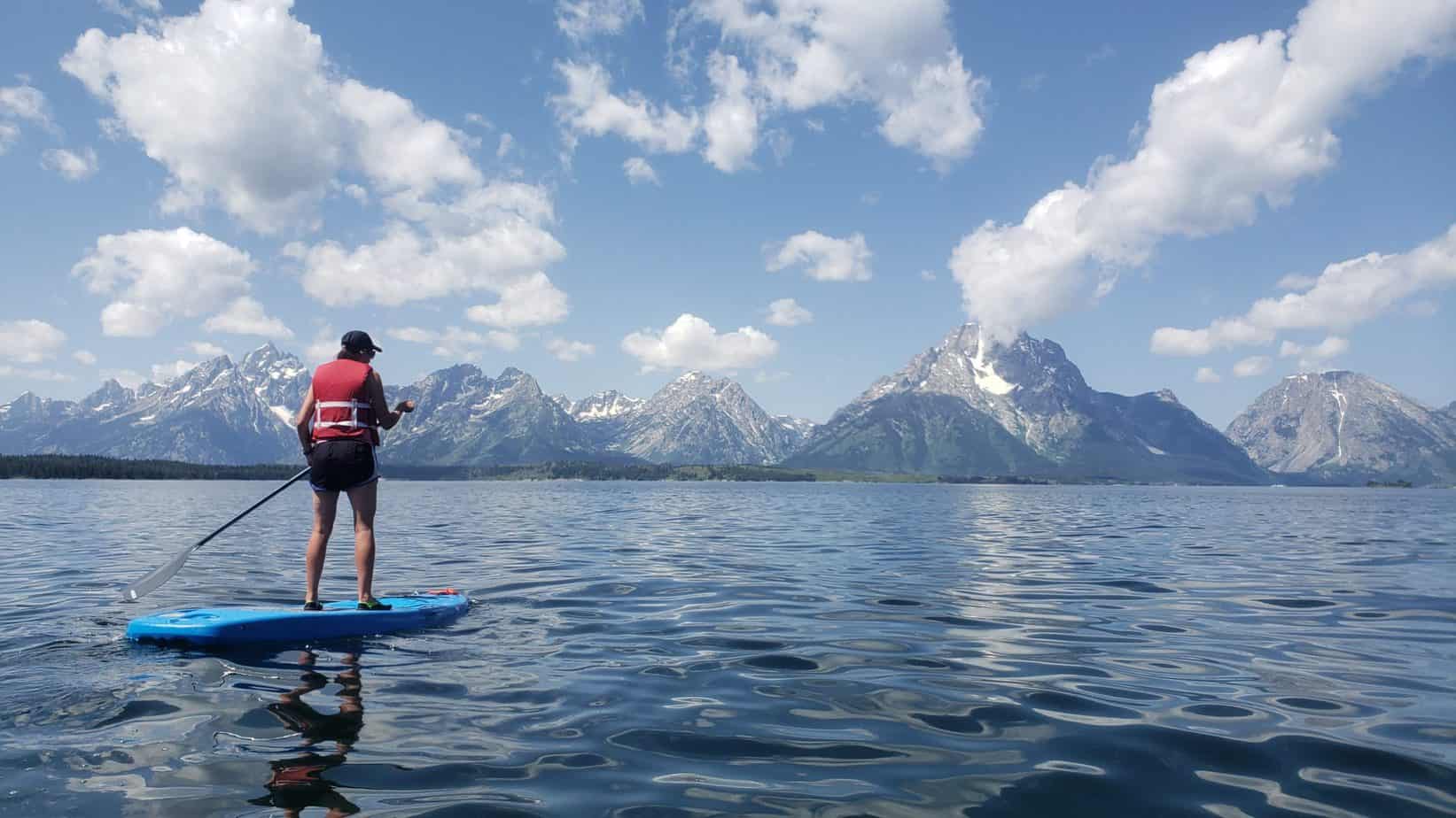 Paddleboarding on Jackson Lake